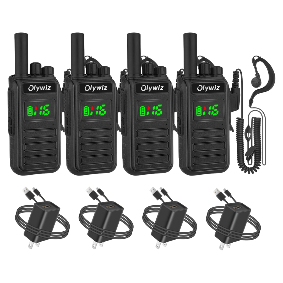 4-Pack Long Range Rechargeable Two-Way Walkie Talkies