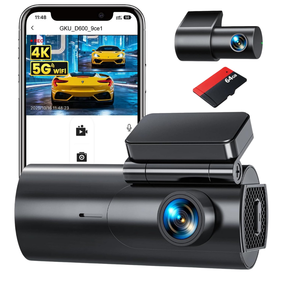 GKU 4k/2.5k Full Front And Rear Dash Camera