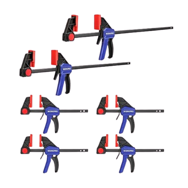 6-Pack Workpro One-Handed Bar Clamps (6" (4) And 12" (2))