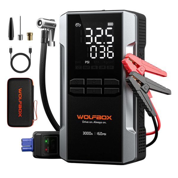 3000A 1600mAh Portable Jump Starter (Up To 8L Gas Engine)