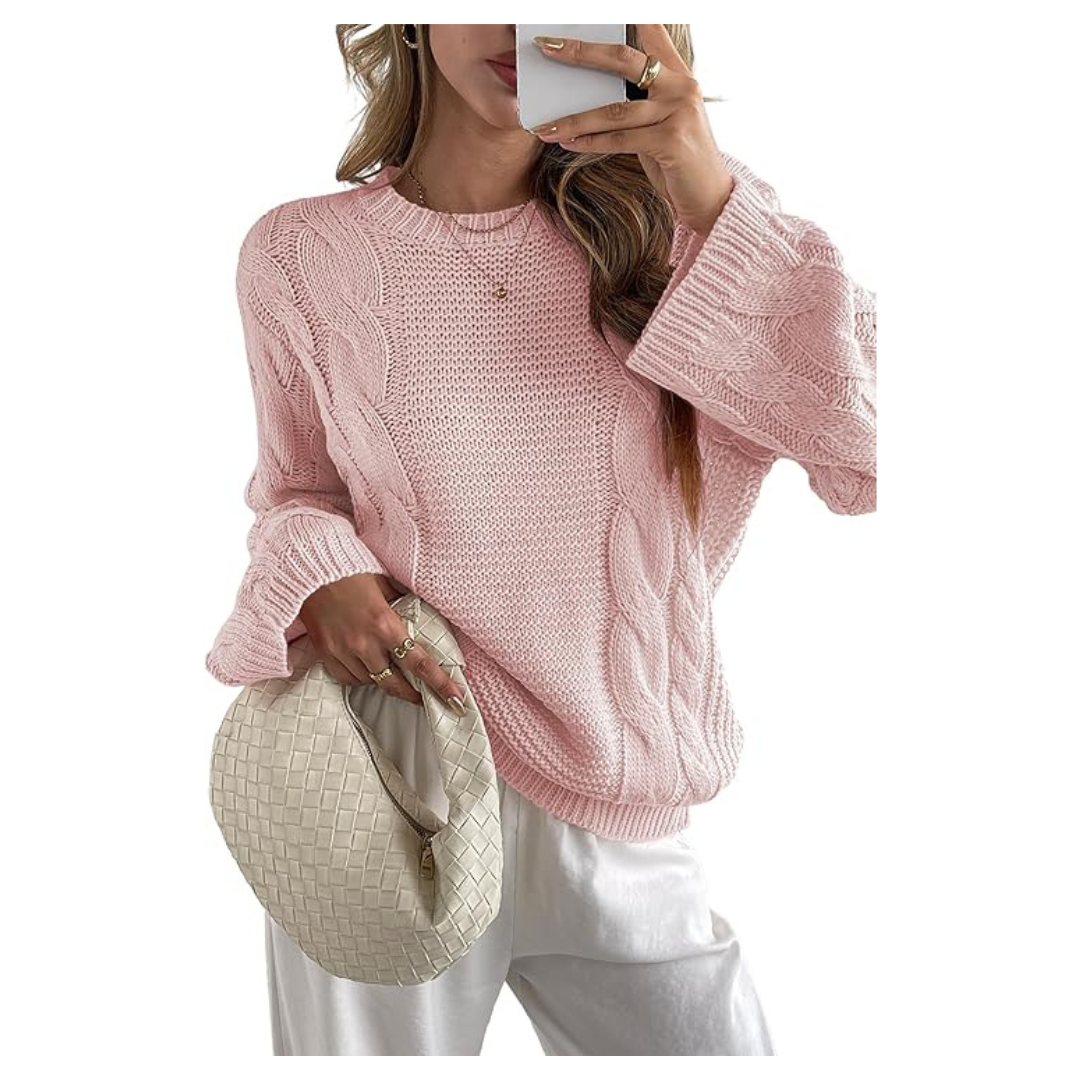 Cakulo Women's Oversized Pullover Chunky Cable Knit Sweaters