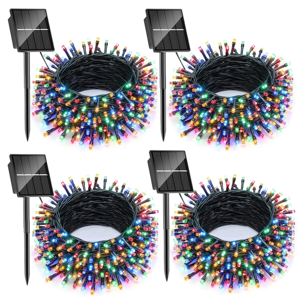4-Pack 400 LED 146ft Waterproof Multicolor Lights with 8 Modes