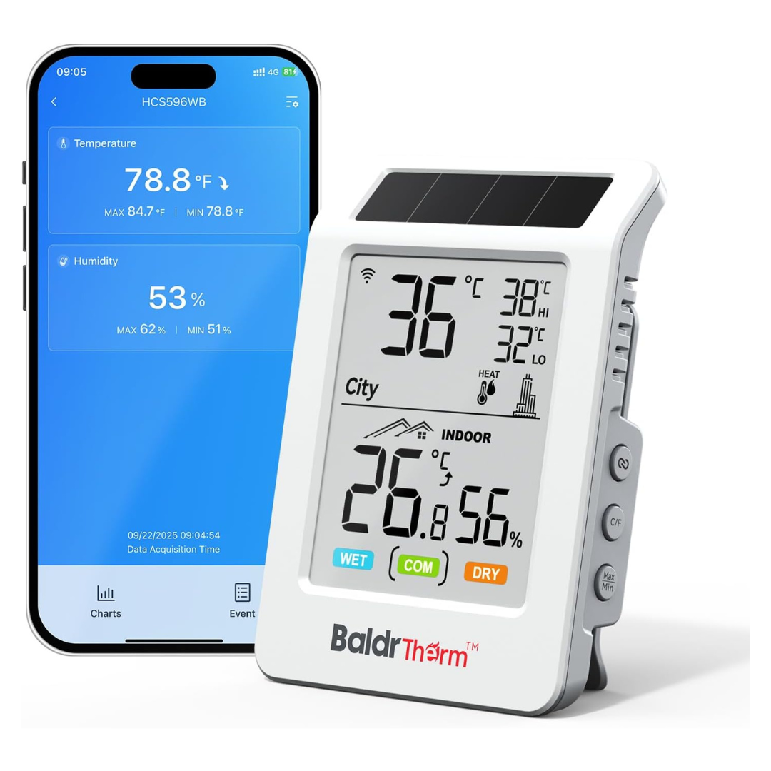 BaldrTherm WiFi Bluetooth Thermometer Hygrometer