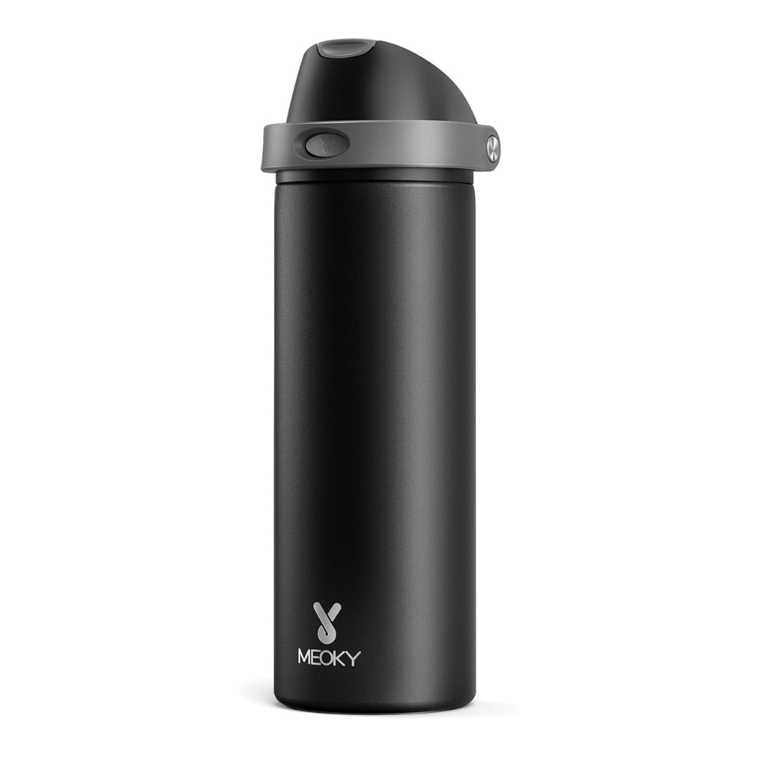 24 oz Meoky Stainless Steel Insulated Water Bottle w/ Straw & Lid (2 Colors)
