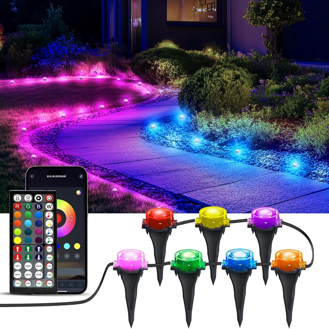 100ft Smart RGB Outdoor Ground Lights with App Control