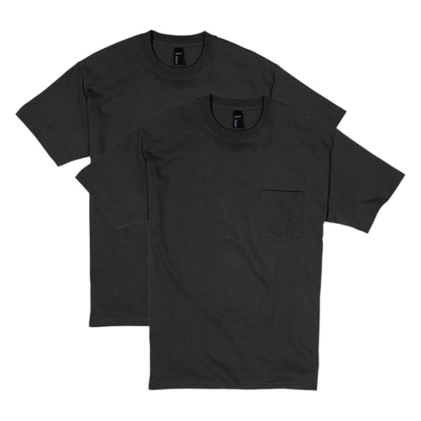 2-Pack Hanes Men's Short Sleeve Pocket Beefy T-Shirt (Various Size)