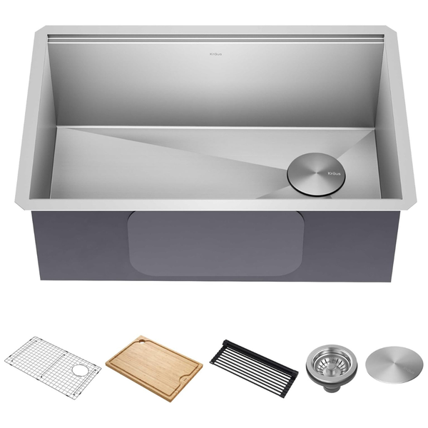 28" Undermount Stainless Steel Kitchen Sink w/ Accessories [Used - Like New]