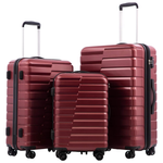 3-Piece Coolife Expandable PC ABS TSA Lock Spinner Carry on Luggage