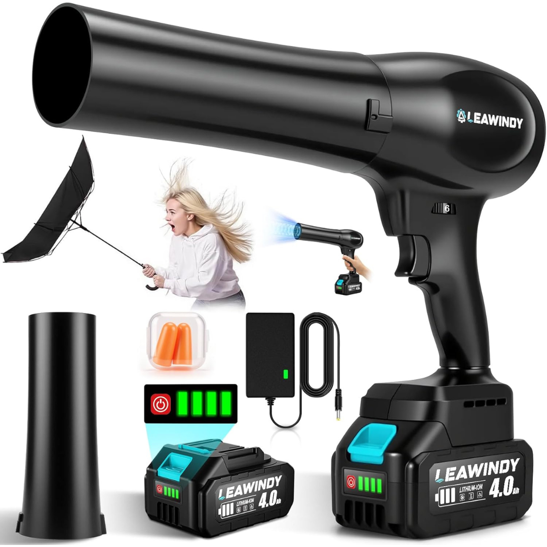 Cordless Leaf Blower with 4.0AH Battery and Charger