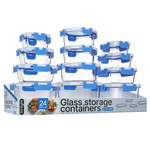 24-Piece Bakken Borosilicate Glass Food Storage Containers