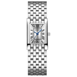 Women's Silver Wrist Watch W/ White Roman Dial Rectangular Case