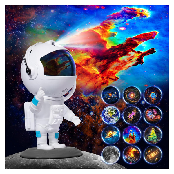 Astronaut Galaxy Star Projector With 12 Space Films, Timer