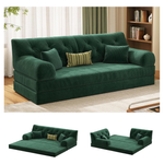 Anysoul 79" 5-in-1 Folding Convertible Corduroy Loveseat Sofa Bed