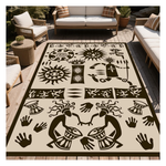 5' x 8' Waterproof Reversible Tribal Outdoor Rug