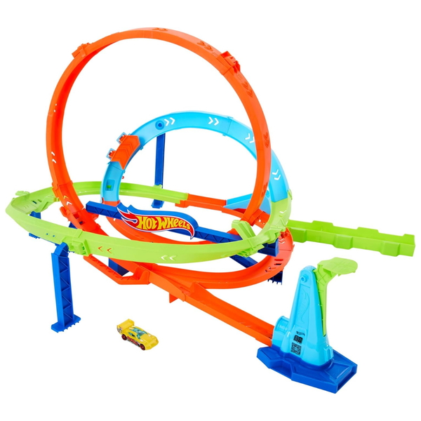 Hot Wheels 18" Action Loop Cyclone Challenge Track Set W/1:64 Scale Toy Car
