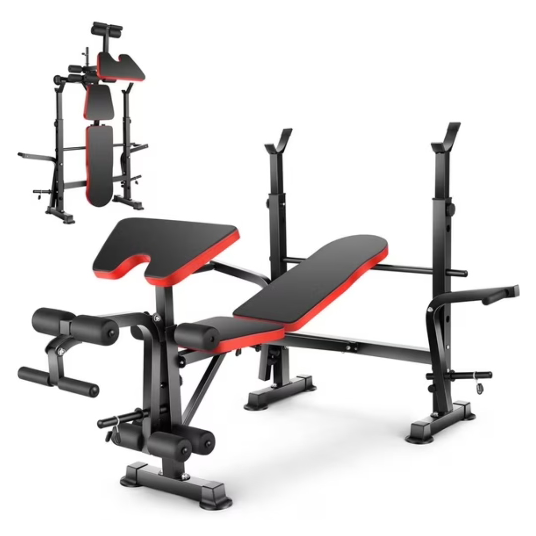 VIBESPARK Adjustable 600lbs 6-In-1 Foldable Workout Bench Set