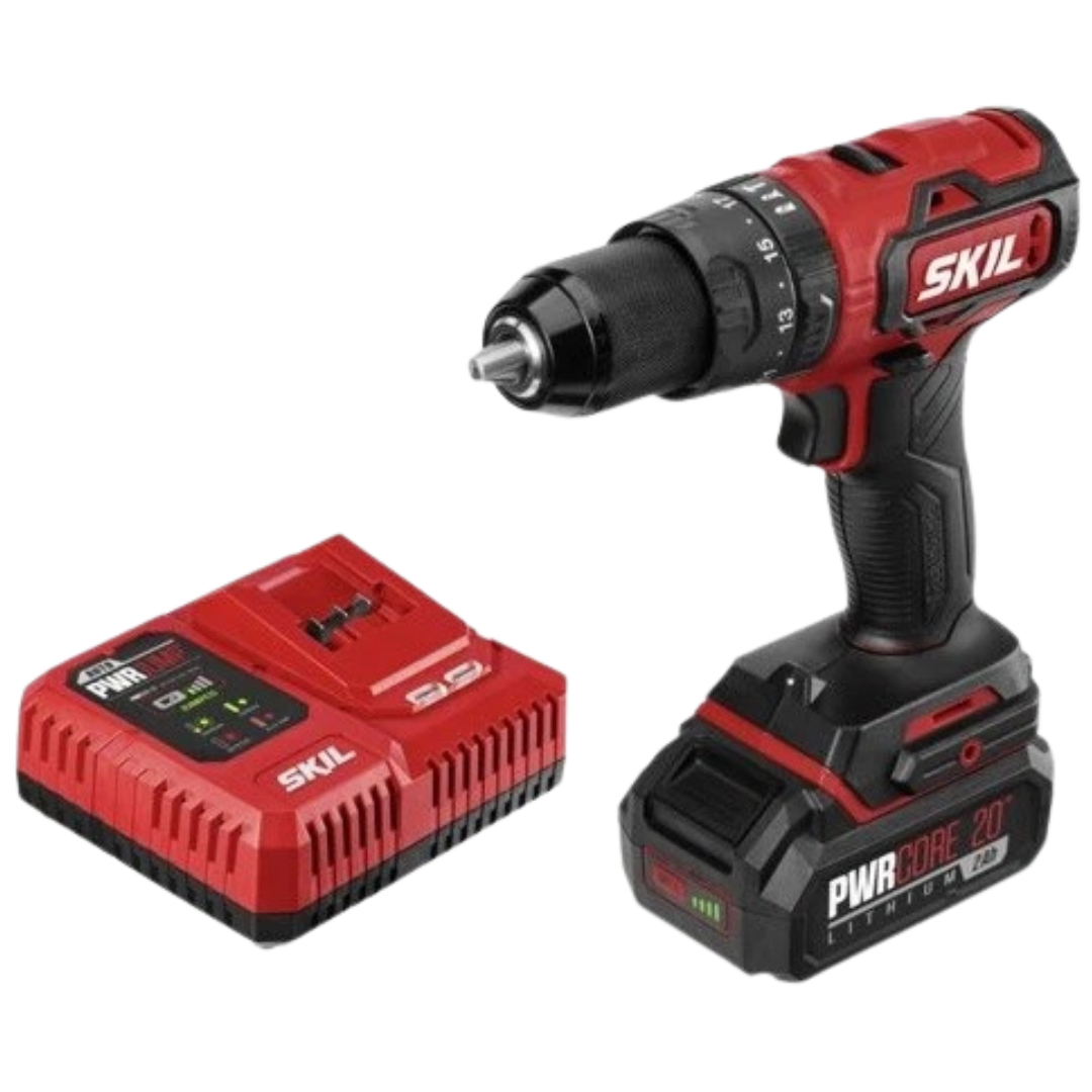 SKIL PWR CORE 20 Brushless 20V 1/2" Hammer Drill W/ 2Ah Battery & Charger