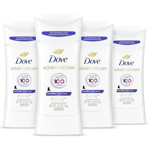 4-Pack 2.6oz Dove Advanced Care Women's Antiperspirant & Deodorant Stick