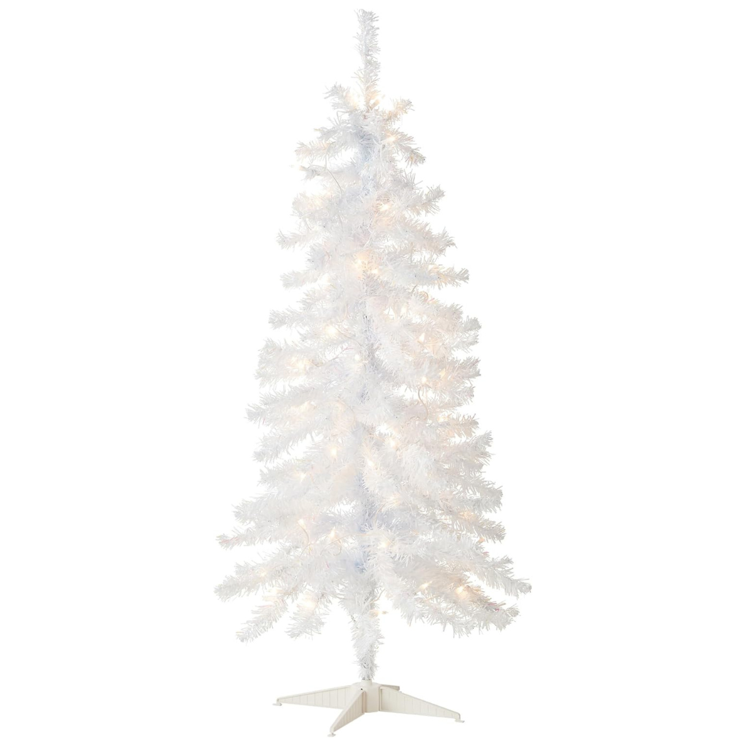 4ft White Iridescent Tinsel Artificial Christmas Tree