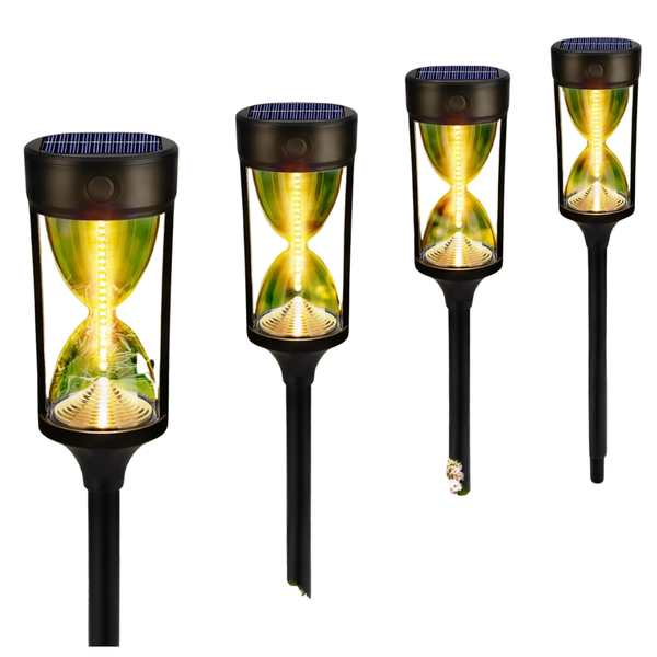 4-Pack Toodour Unique Outdoor Solar Pathway Lights with 4 Modes