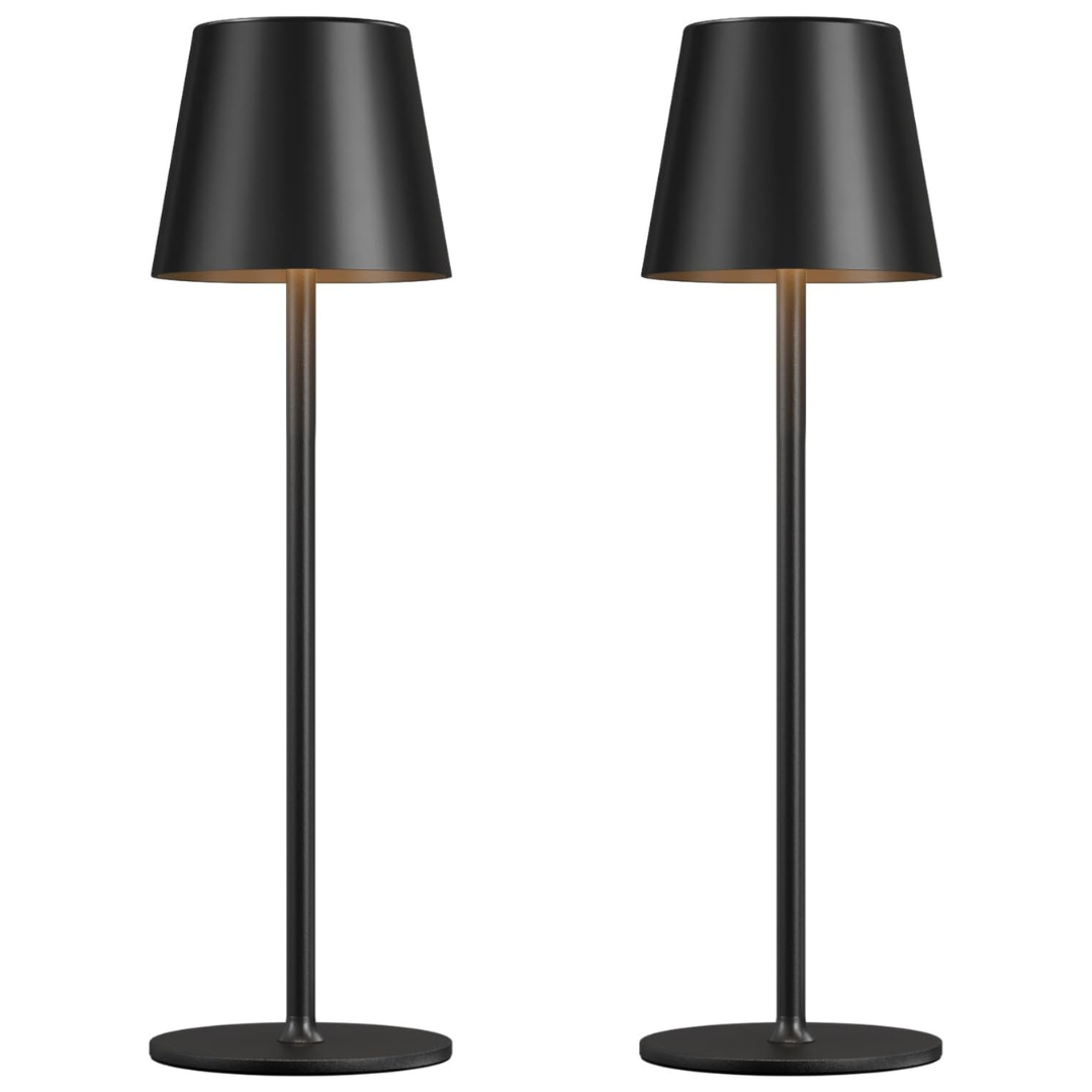 2-Pack Rechargeable Cordless LED Table Lamp w/ 3 Color Stepless Dimming