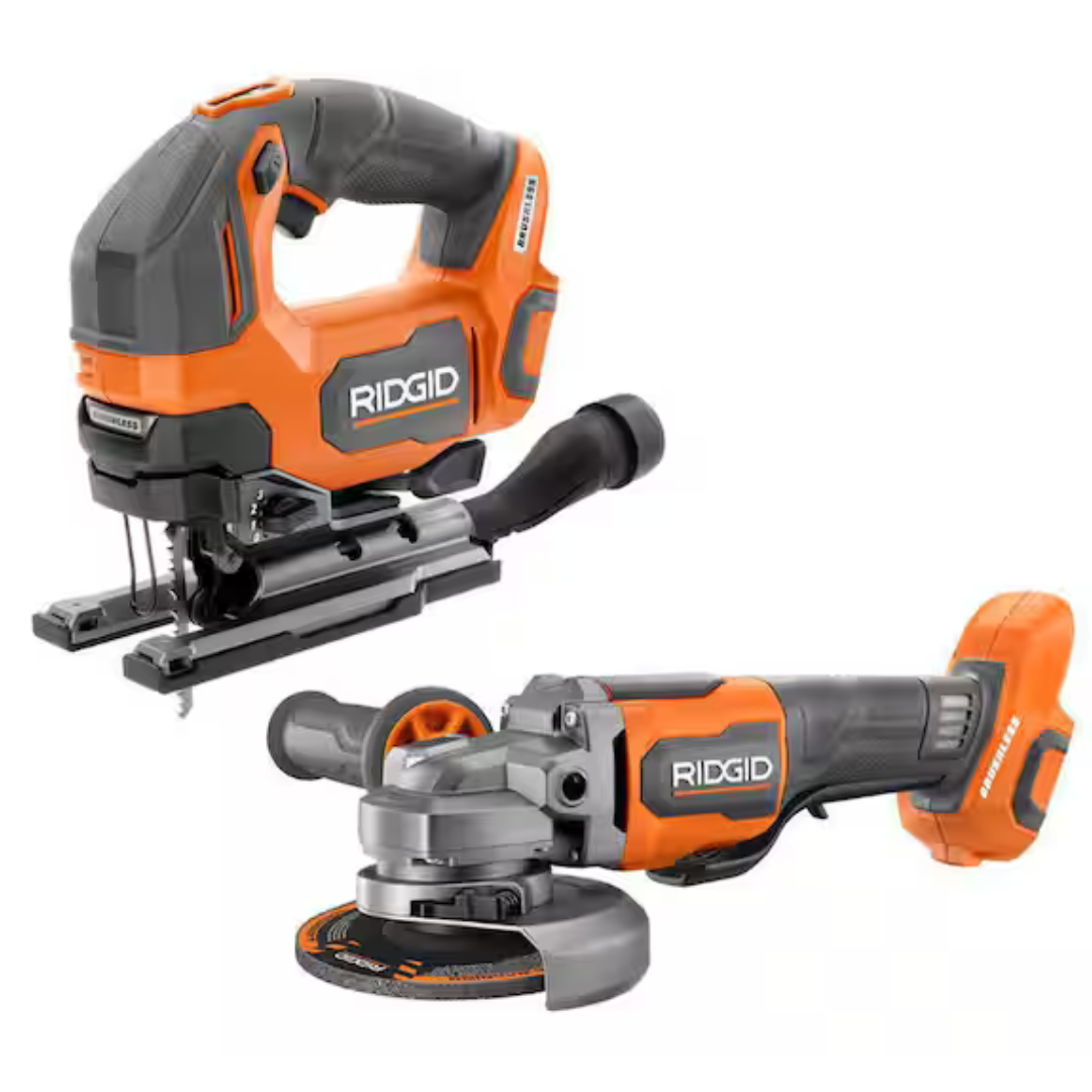 Ridgid 18V Cordless 2-Tool Combo Kit With Jig Saw And Grinder (Tools Only)