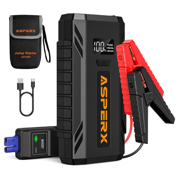 Asperex 1500A Peak Car Jump Starter & 12V Portable Power Pack