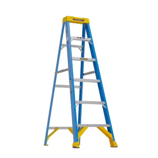 6ft Werner Fiberglass Step Type 1 250 lb Load Capacity Ladder (10' Reach)
