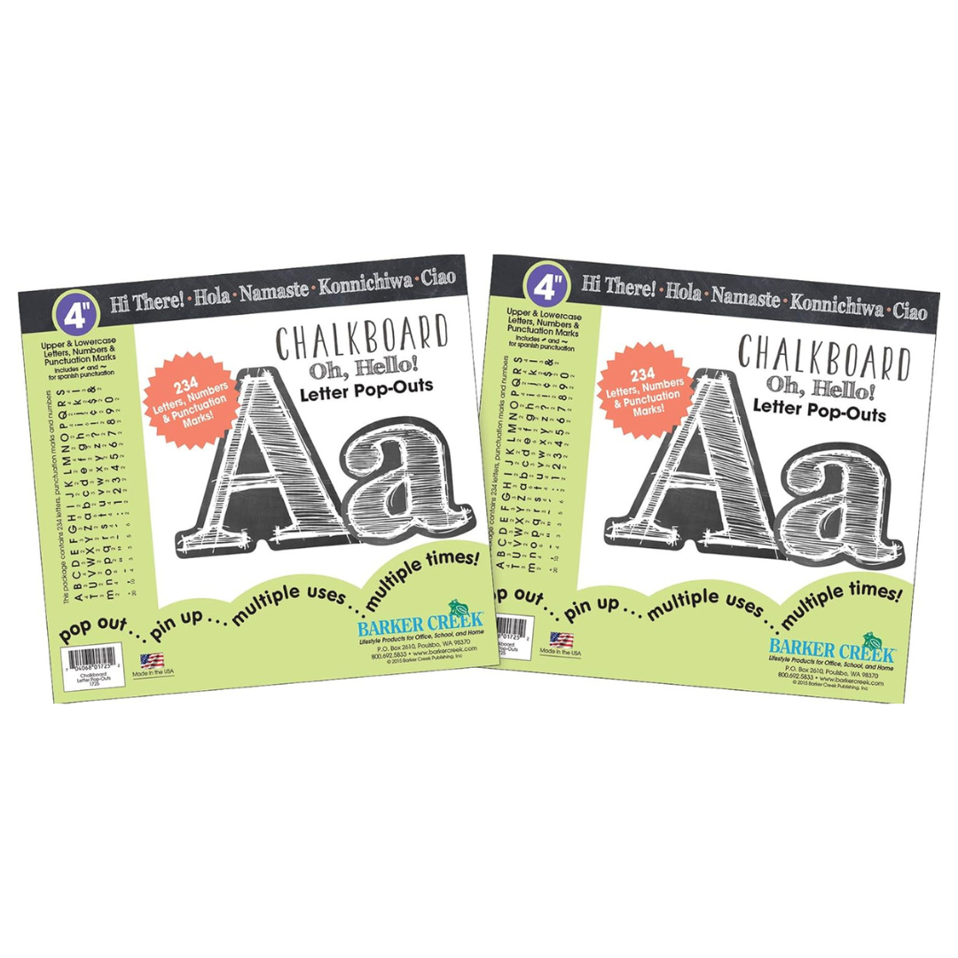 2-Pack Of 468-Piece Barker Creek Chalk Letter Pop-Out Set