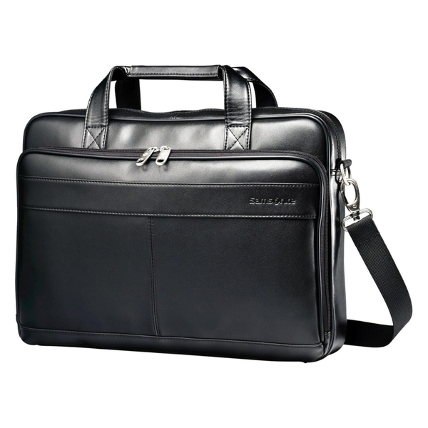 Samsonite Leather 16" Slim Briefcase With Laptop Pocket
