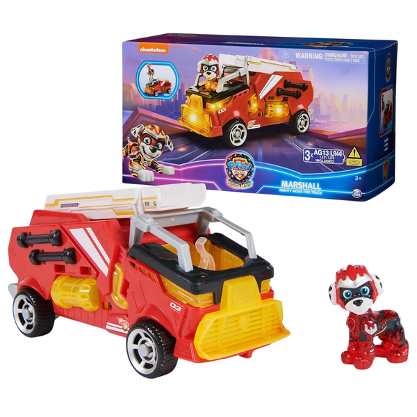PAW Patrol: Marshall Mighty Movie Firetruck Toy W/ Action Figure