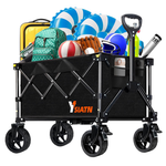 220LBS Durable Collapsible Utility Wagon Cart W/ Terrain Wheels