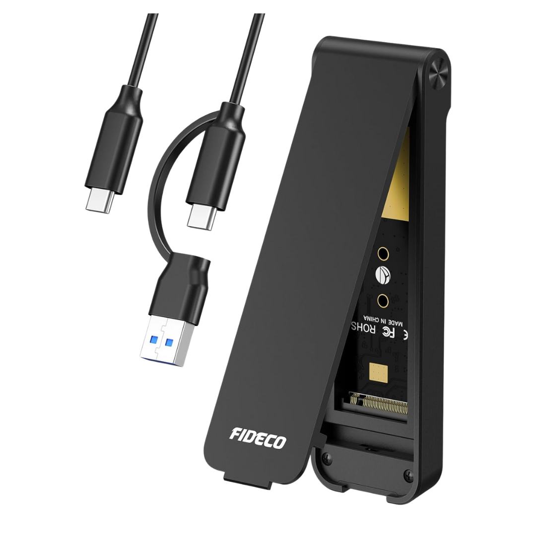 Fideco M.2 NVMe SSD Enclosure (M & M+B Key, 2230/2242/2260/2280, USB 3.2 Gen 2)