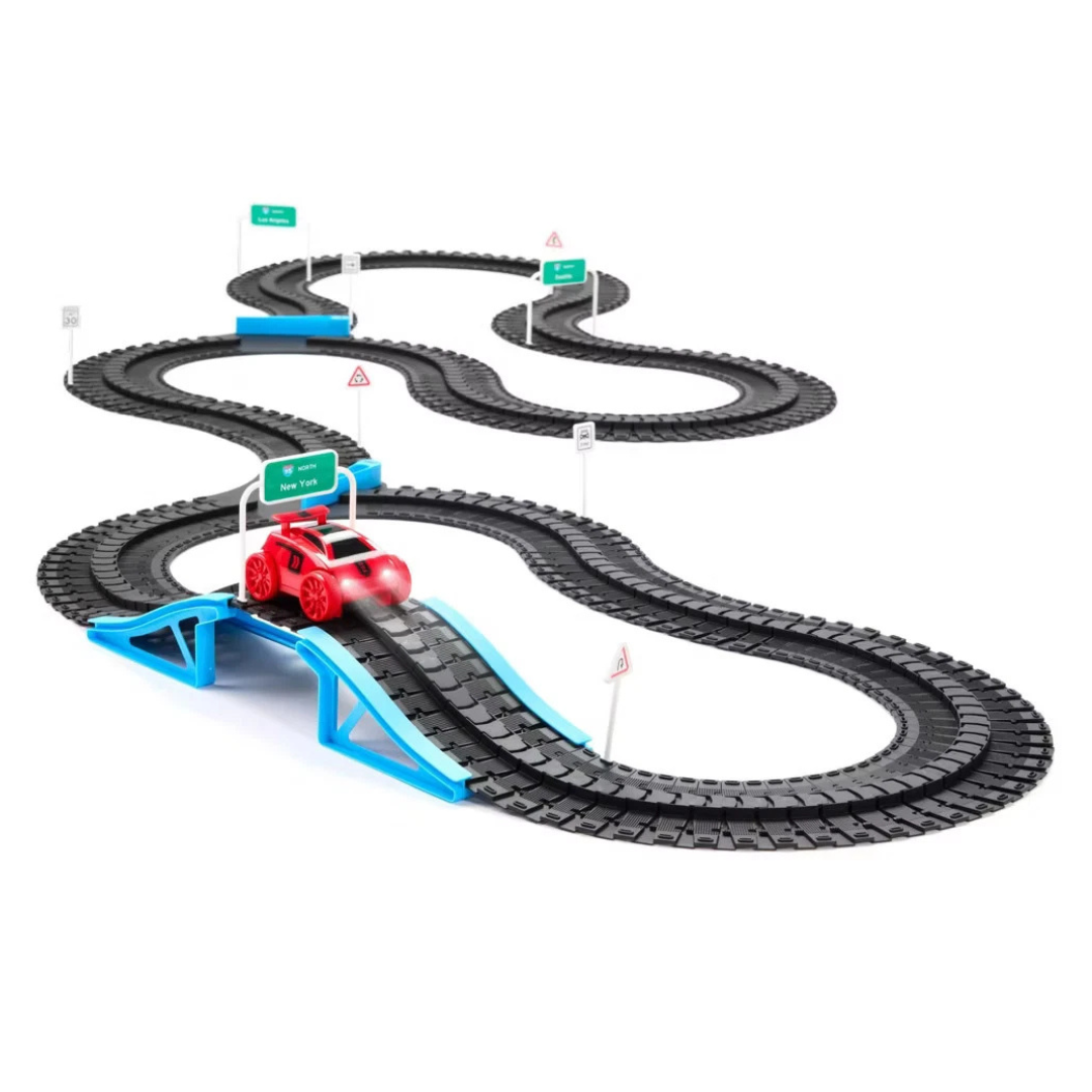 FAO Schwarz Vehicle Playset With DIY Track