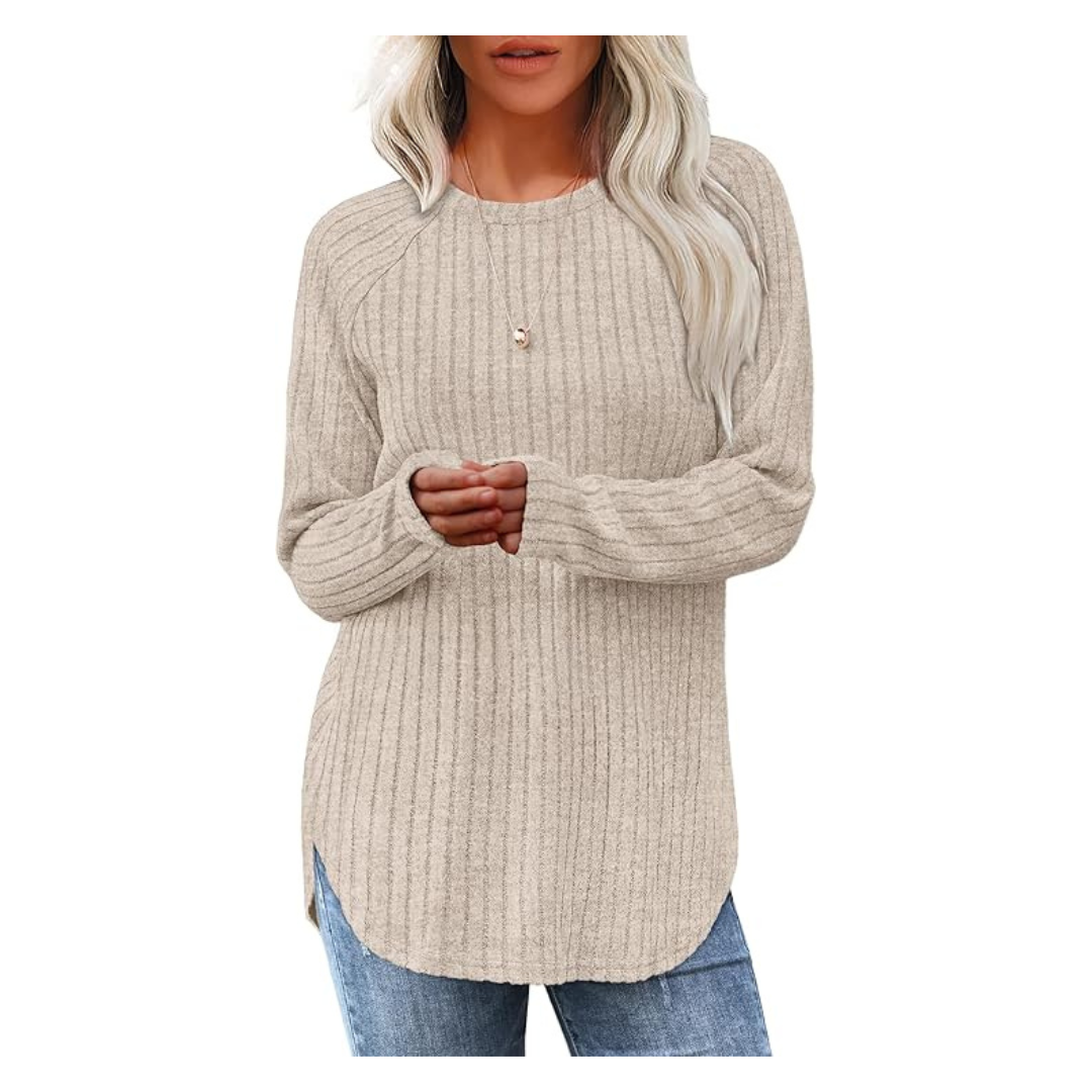 Women's Loose Fit Dressy Crewneck Pullover Sweater