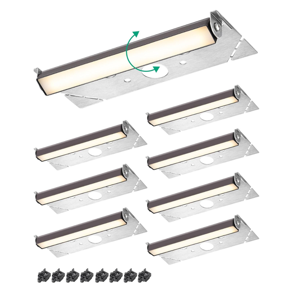 8-Piece 7" Electric 270º Rotating Retaining Wall Step Lights