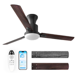 52" Modern 6-Speeds Ceiling Fan LED Light W/ Remote & APP (Various)