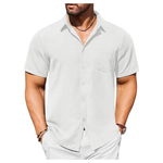 Coofandy Men's Short Sleeve Button Up Linen Shirt