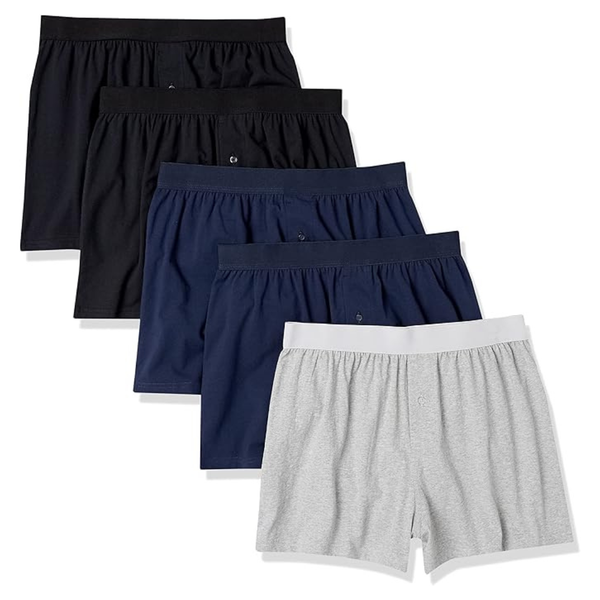 5-Pack Amazon Essentials Men's Cotton Jersey Boxers