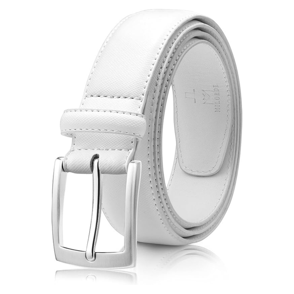 Men's Casual Leather Jeans Belts With Prong Buckle