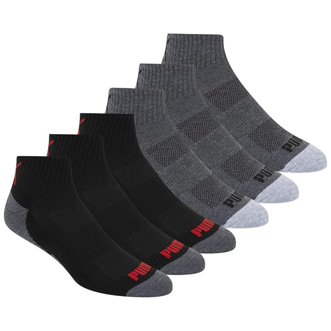 6-Pack PUMA Men's Quarter Crew Fashion Liner Socks