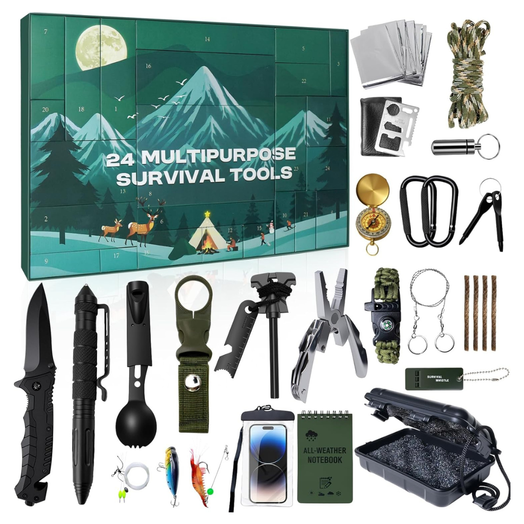 Advent Calendar Survival Kit With Tools & Survival Gear