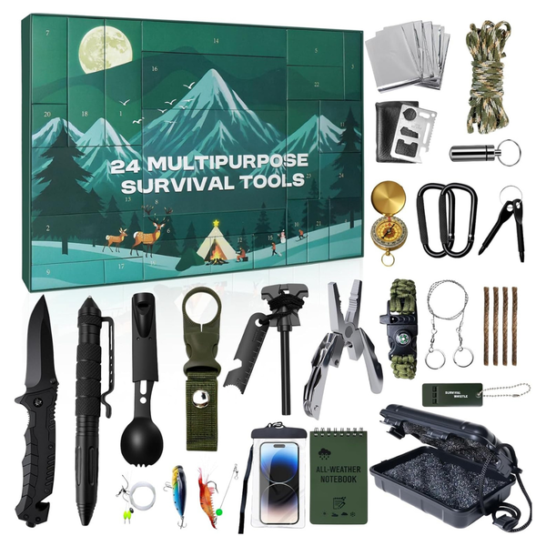 Advent Calendar Survival Kit With Tools & Survival Gear
