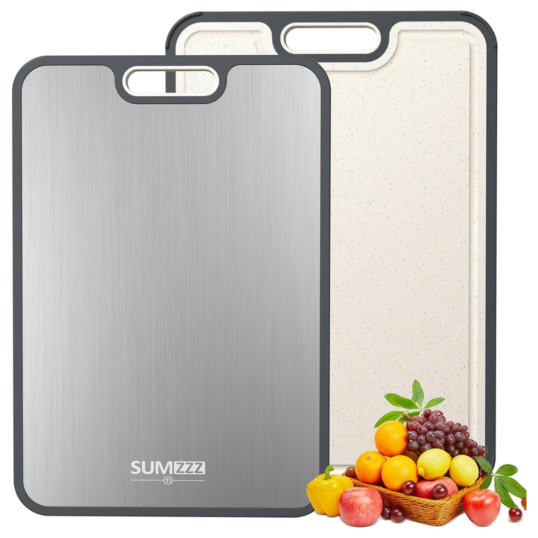 16" x 11" Double Sided Titanium Kitchen Cutting Board