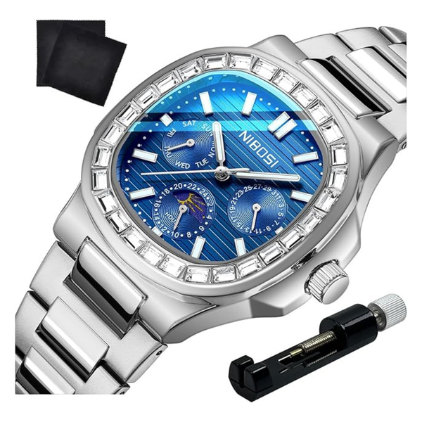 NIBOSI Men's Watches-Analog Quartz Chronograph Watch