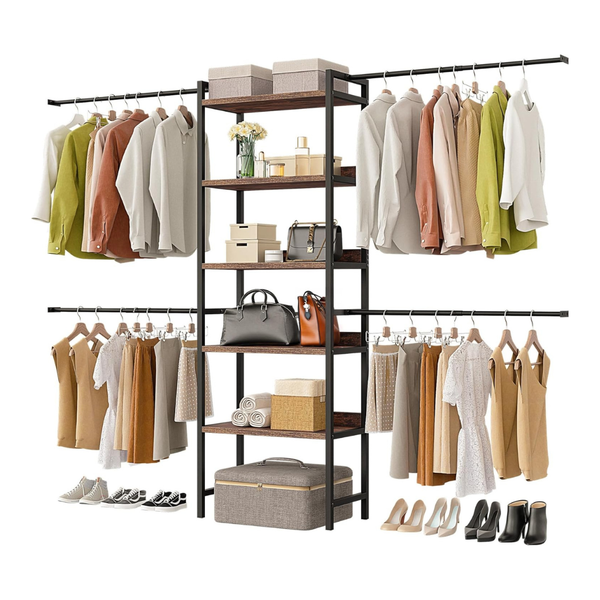 DWVO Closet Organizer System Fits 6-9' Space
