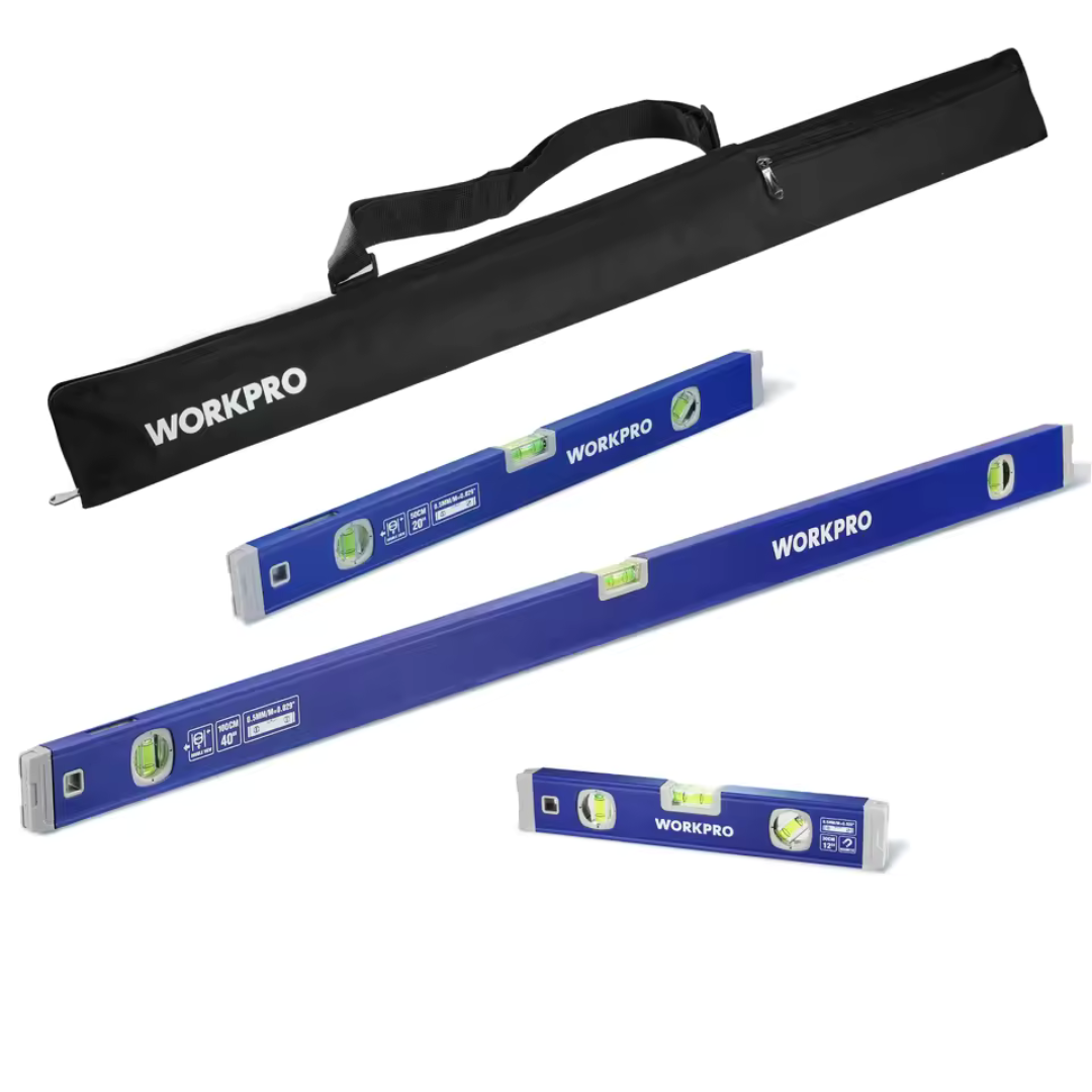 WorkPro 3-Piece Spirit Level Set (12", 20", 40")