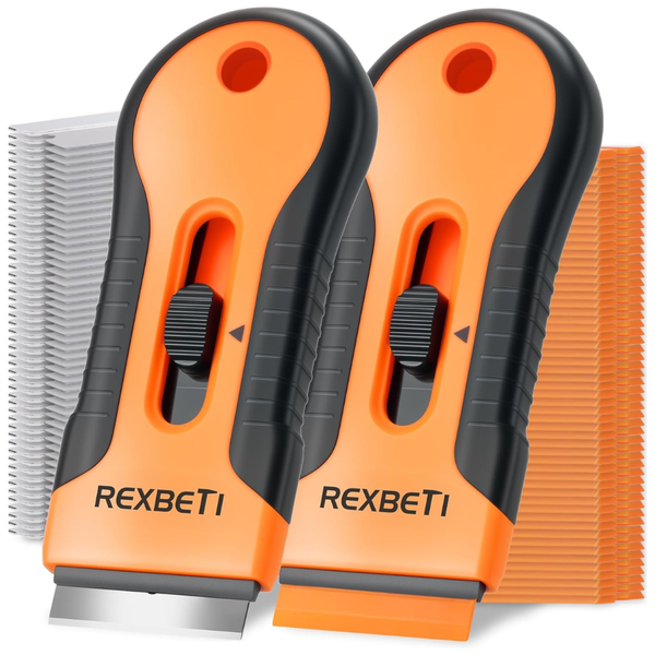 2-Pack Razor Blade Scraper Tool Set with 80 Extra Blades