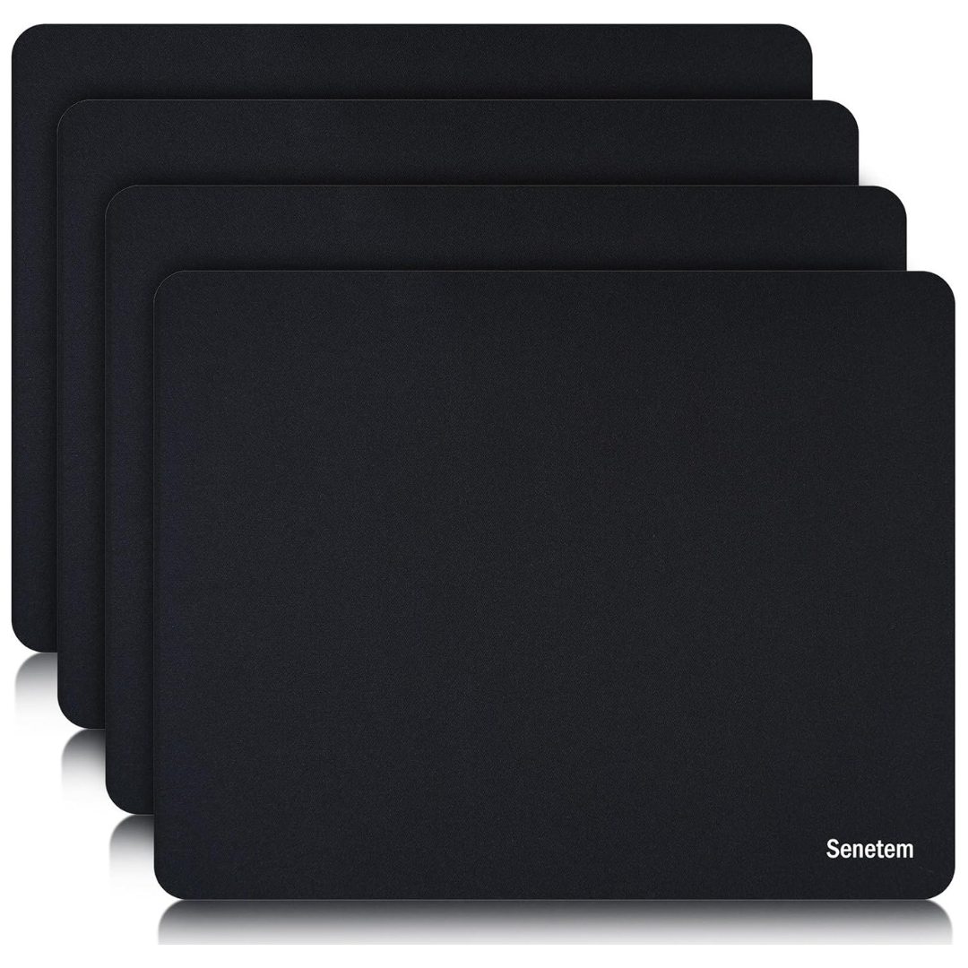 4-Pack 11" x 8.6" Ultra-Smooth Non-Slip Rubber Base Mouse Pad