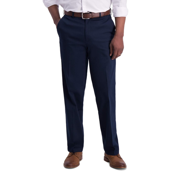 Haggar Men's Iron Free Premium Khaki Classic Fit Flat Front Pant